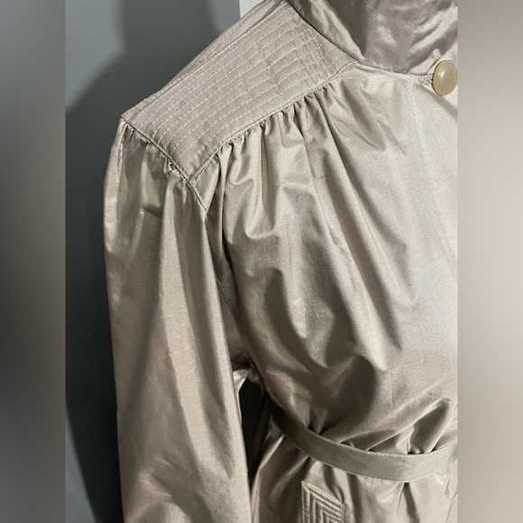 Fleet Street Trench Rain Coat Long Sleeve Beige Woman Size 10 - Picture 5 of 11